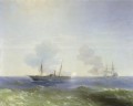 Ivan Aivazovsky bataille de bateau à vapeur vesta et turc ferraillé Paysage marin